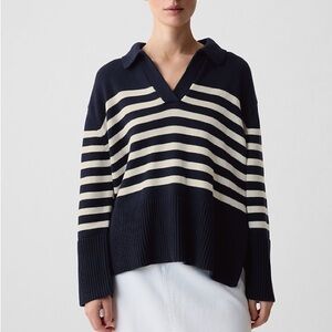 Gap 24/7 Split Hem Polo Striped Sweater